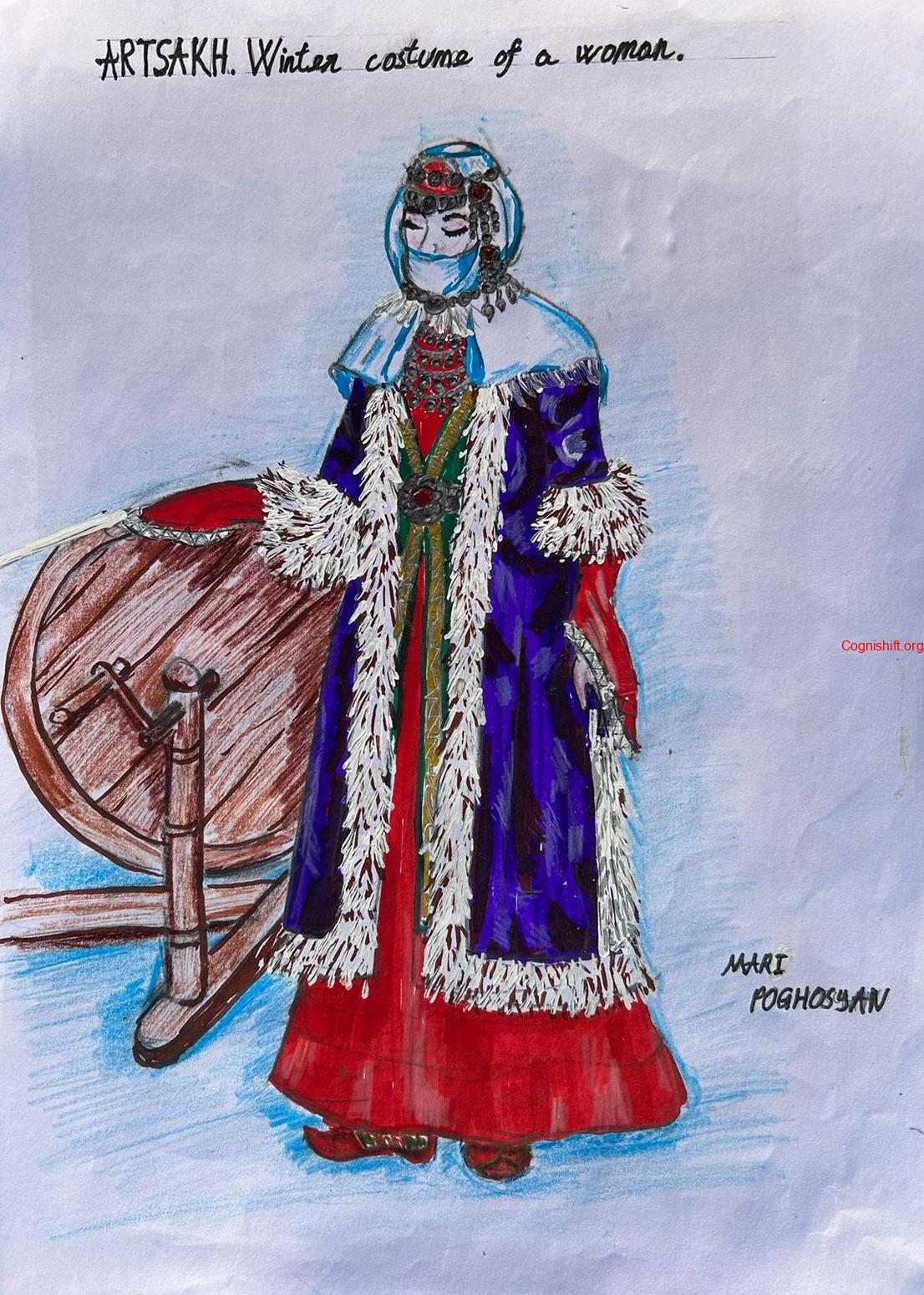 Artsakh Winter costume of a woman Mari Poghosyan Armenia virtual museum