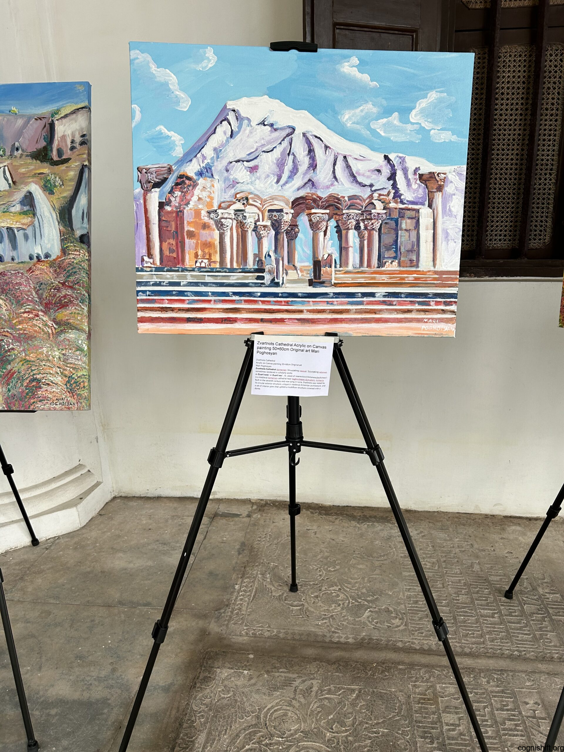 Zvartnots Cathedral Acrylic on Canvas painting - Image 2