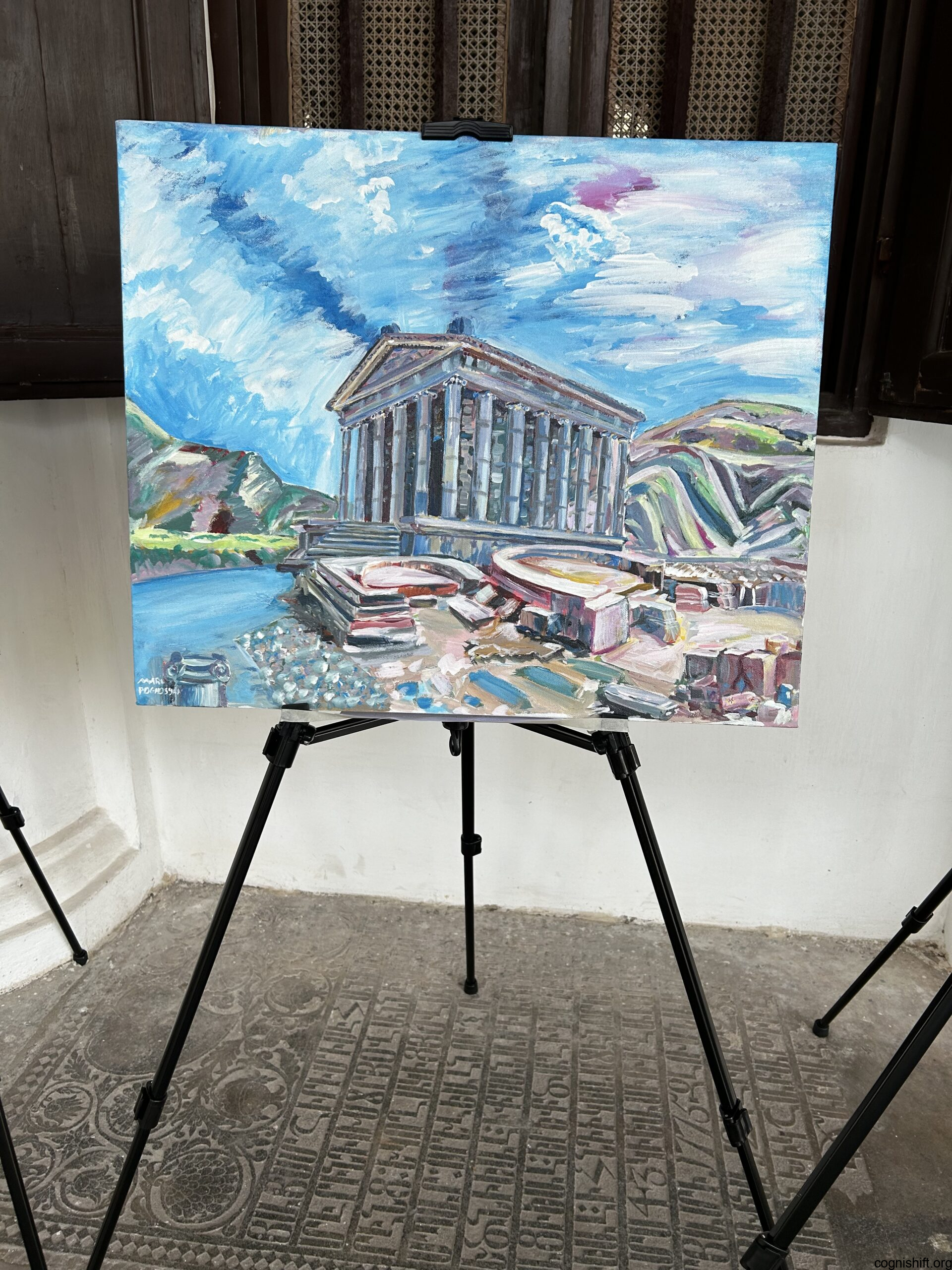 The Garni Temple Acrylic on Canvas painting - Image 2