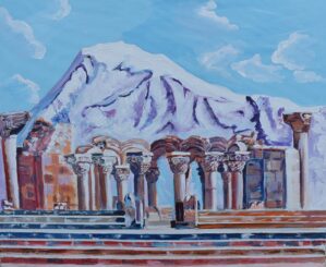 Zvartnots Cathedral Acrylic on Canvas painting 50×60cm Original art Mari Poghosyan